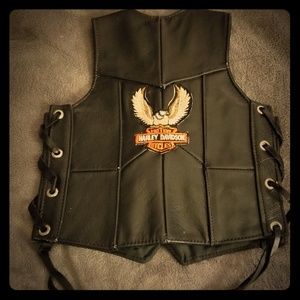 Toddler Harley Davidson leather vest